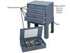 LARGE AND SMALL COMPARTMENT BOXES SLIDE RACK CABINET AND STURDY BASE