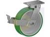 ZINC PLATED KINGPINLESS CASTER- POLY ON CAST IRON WHEELS