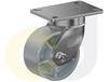 ZINC PLATED KINGPINLESS CASTERS- CAST IRON WHEELS