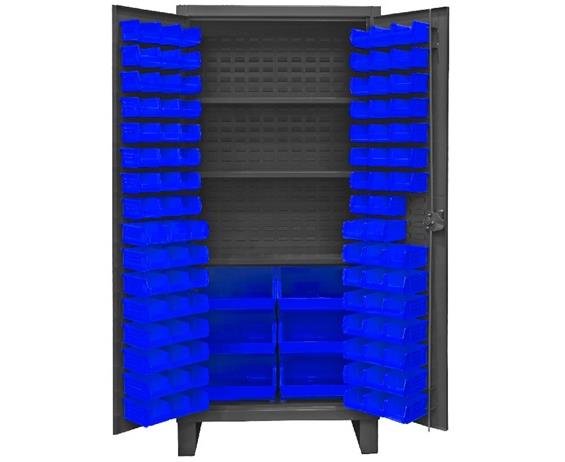 HEAVY DUTY STORAGE CABINETS WITH HOOK-ON BINS